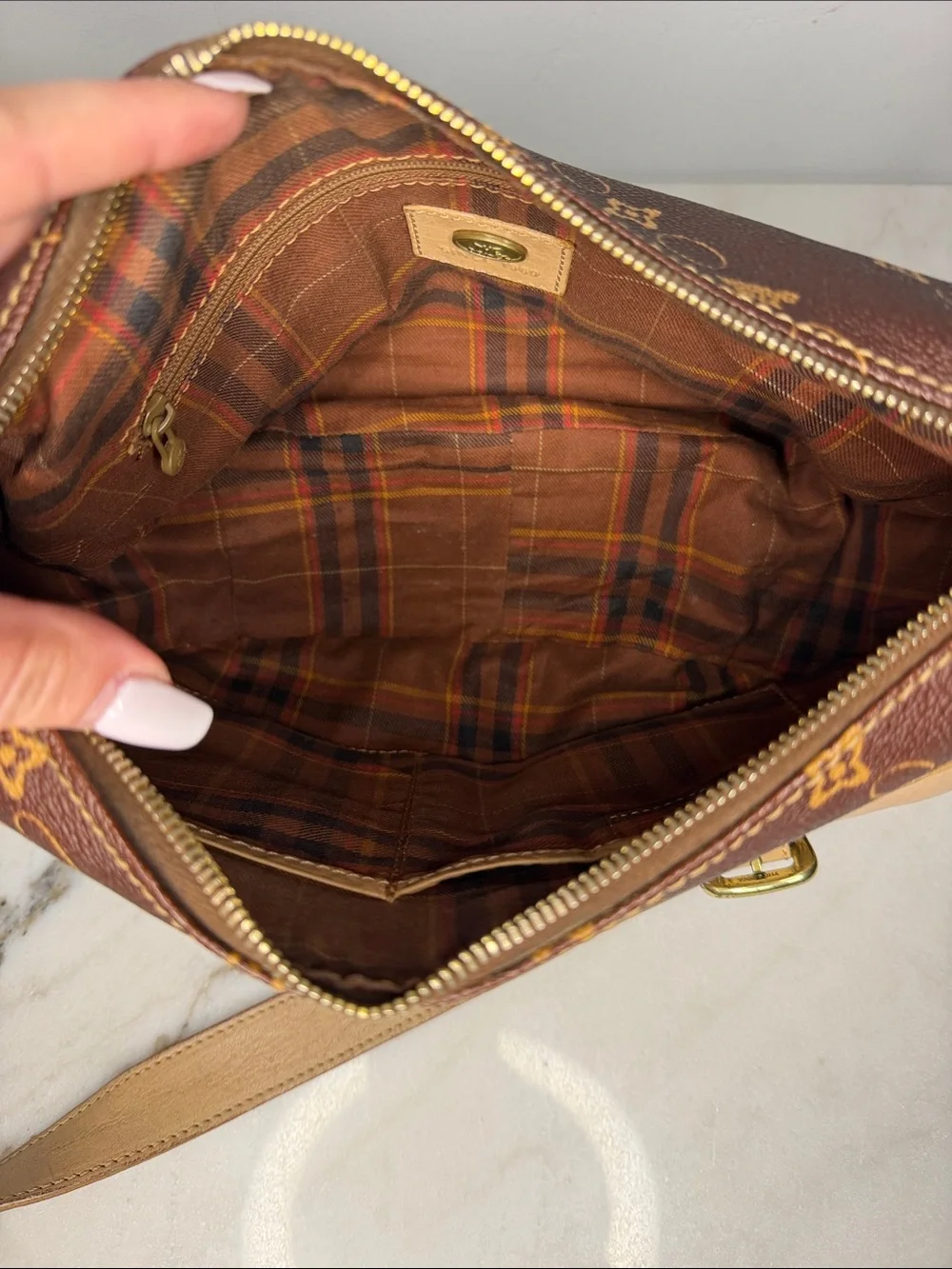 The Bridge Made in Italy monogram shoulder bag